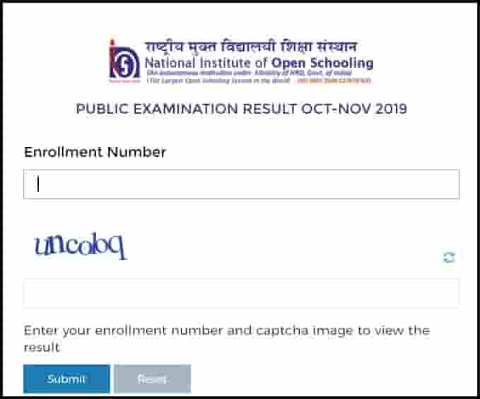 National Open School 10th 12th Result