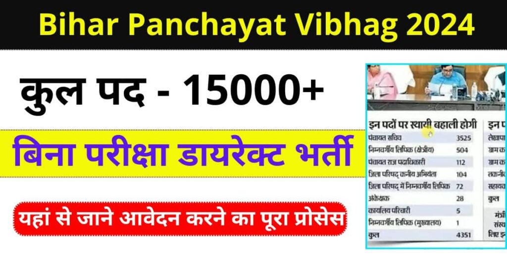 Bihar Panchayat Vibhag Online Form 2024