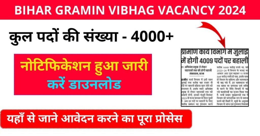 Bihar Gramin Vibhag Vacancy