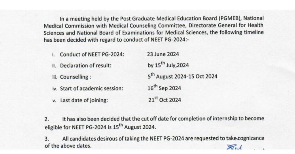 NEET PG Exam Date