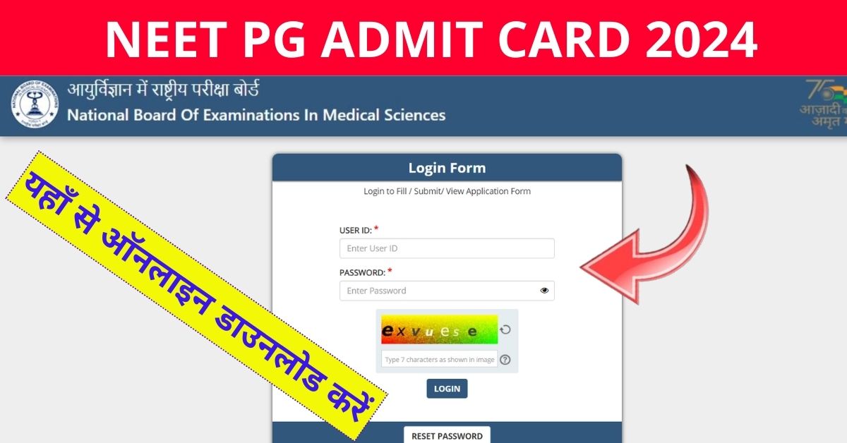 NEET PG Admit Card 2024 Download Direct Link (natboard.edu.in)